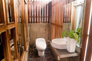 Room Borobudur bathroom at Atmos Co-Living
